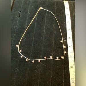 Liquid Sterling Pink Glass Beaded Necklace Tested